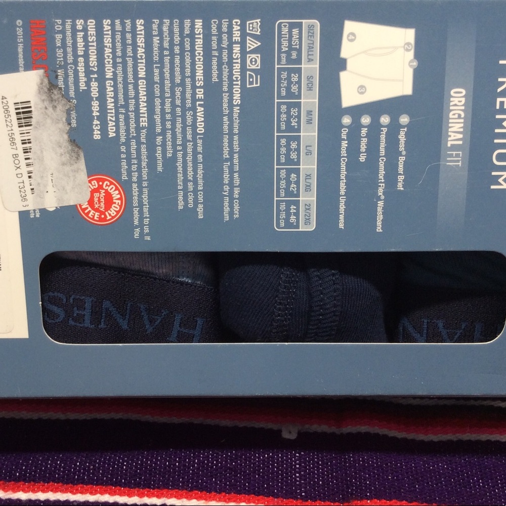 HANES PREMIUM 100% COTTON MEN’S BOXER BRIEFS ORIGINAL FIT 4 PACK SIZE: SMALL - Picture 8 of 11